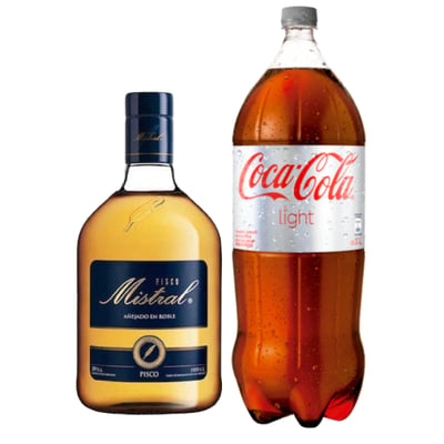 Promo Pisco Mistral 1l 35° + Coca Cola Light 3l