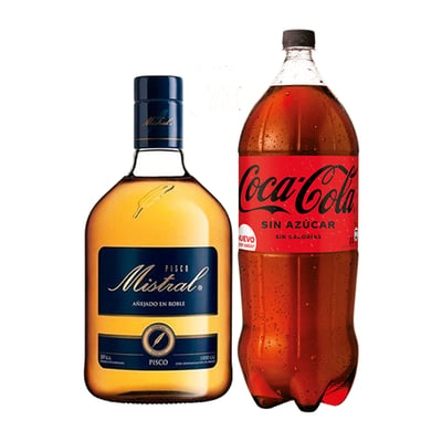 Promo Pisco Mistral 1l 35° + Coca Cola Zero 3l