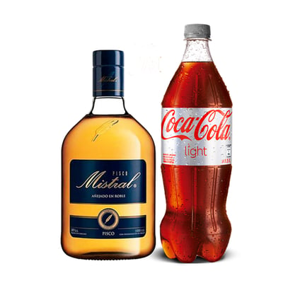 Promo Pisco Mistral 35° 1l + Coca Cola Light 1.5l