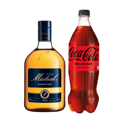 Promo Pisco Mistral 35° 1l + Coca Cola Zero 1.5l