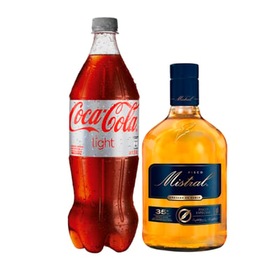 Promo Pisco Mistral 35° 750cc + Coca Cola Light 1,5l