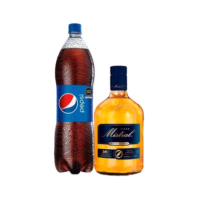 Promo Pisco Mistral Botella 750cc + Pepsi 1.5 Litros