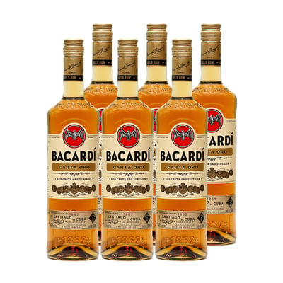 Ron Bacardi Oro Dorado Botella 750cc X6