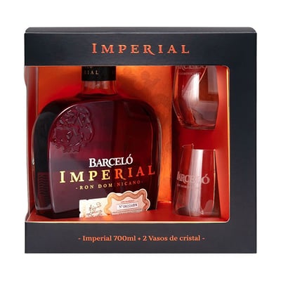 Ron Barceló Imperial 700cc + 2 Vasos