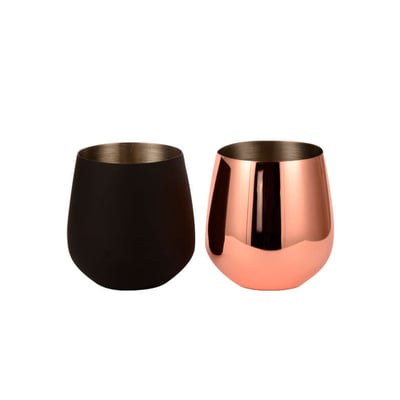 Set 2 Vasos Vino Cobre/Negro Vita