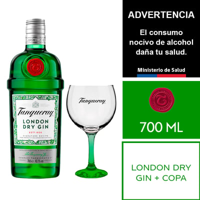 Tanqueray 700 Ml. + Copa Tanqueray London 600 Ml.