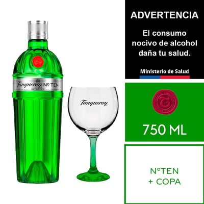 Tanqueray Ten 750 Ml. + Copa London 600 Ml.