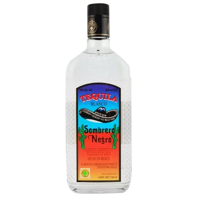 Tequila Sombrero Negro blanco botella 750 cc
