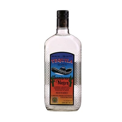Tequila Sombrero Negro Blanco Botella 750cc