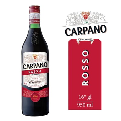 Vermouth Carpano rosso botella 950 cc