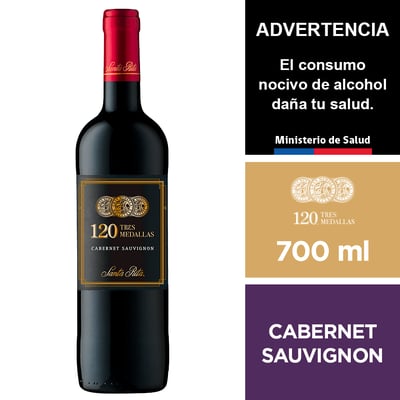 Vino 120 3 Medallas Cabernet Sauvignon 700 Ml.