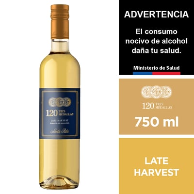 Vino 120 3 Medallas Late Harvest 750 Ml.