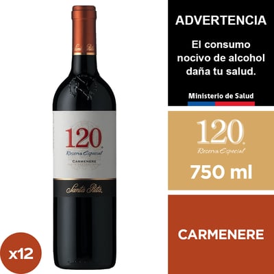 Vino 120 Reserva Especial Carmenere 12 X 750 Ml.