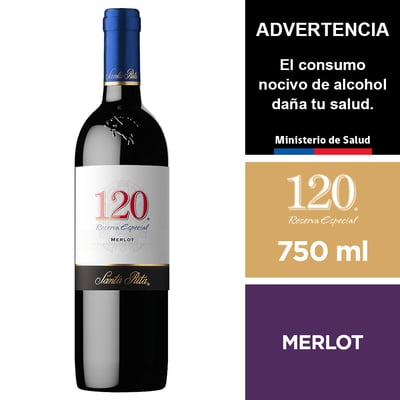 Vino 120 Reserva Especial Merlot 750 Ml.