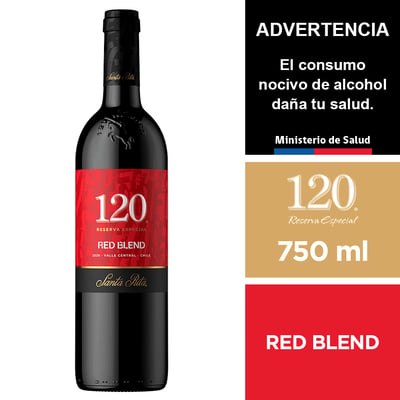 Vino 120 Reserva Especial Red Blend 750 Ml.