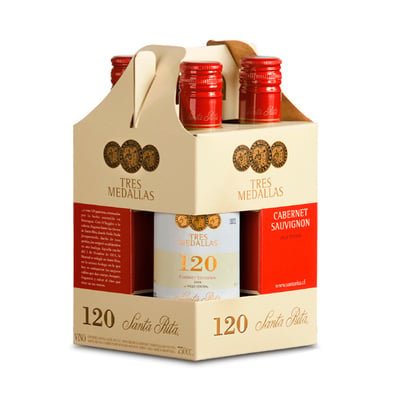 Vino 120 Tres Medallas Cabernet Sauvignon 187CC (24 unidades)