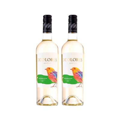 Vino 7 Colores Varietal Sauvignon Blanc Botella 750cc X2