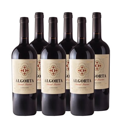 Vino Algorta Gran Reserva Carmenere 750cc x6 ($5.990 c/u)