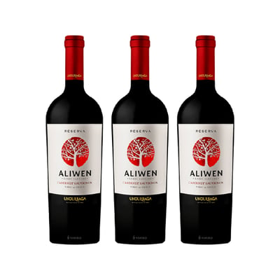 Vino Aliwen Cabernet Sauvignon Botella 750cc X3