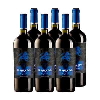 Vino Bestia Azul Reserva Cabernet Sauvignon Botella 750cc X6