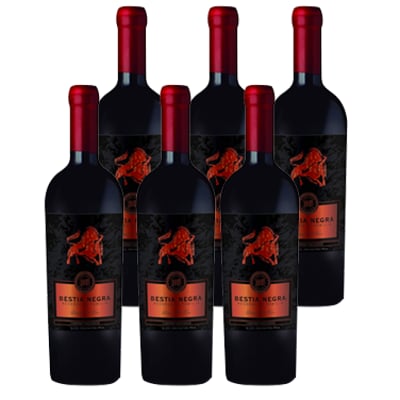 Vino Bestia Negra Cabernet Sauvignon Botella 750cc X6
