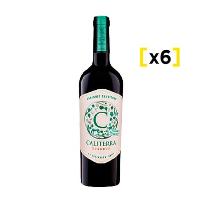 Vino Caliterra Reserva Cabernet Sauvignon Botella 750cc X6