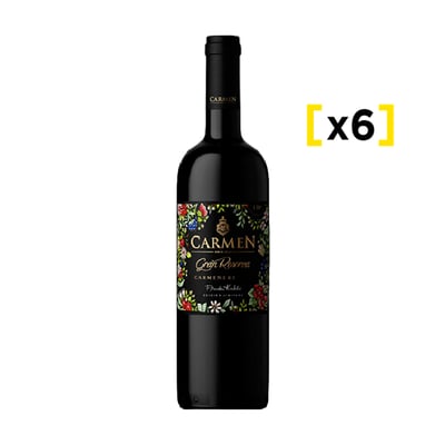 Vino Carmen Frida Kahlo Gran Reserva Carmenere Botella 750cc X6