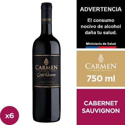 Vino Carmen Gran Reserva Grand Vidure - Cabernet Sauvignon 6 X 750 Ml.