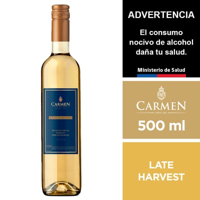 Vino Carmen Late Harvest Carmen Sauvignon Blanc- Semillón – Gewurztraminer 500 Ml.