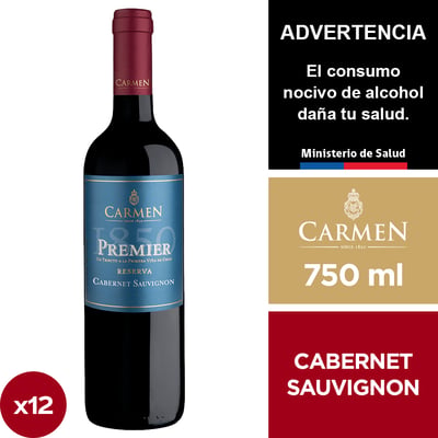 Vino Carmen Premier 1850 Cabernet Sauvignon 12 X 750 Ml.