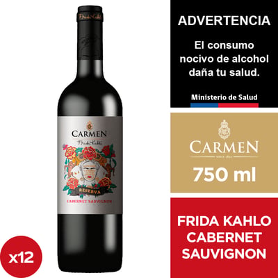 Vino Carmen Reserva Frida Kahlo Cabernet Sauvignon 12 X 750 Ml.
