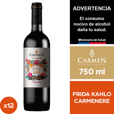 Vino Carmen Reserva Frida Kahlo Carmenere 12 X 750 Ml.