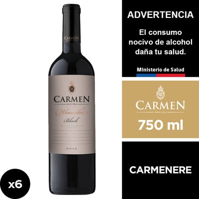 Vino Carmen Winemaker's Black Carmenere 6 X 750 Ml.