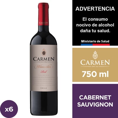 Vino Carmen Winemaker's Red Cabernet Sauvignon - Petite Sirah - Petite Verdot 6 X 750 Ml.