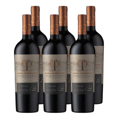 Vino Casas Patronales Gran Reserva Merlot 750cc x6 (5,890 c/u)