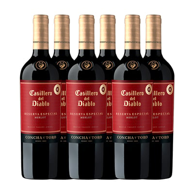 Vino Casillero Del Diablo Reserva Especial Merlot Botella 750cc X6