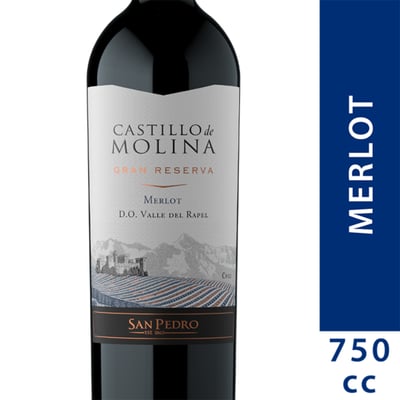 Vino Castillo De Molina Gran Reserva Merlot Botella 750cc