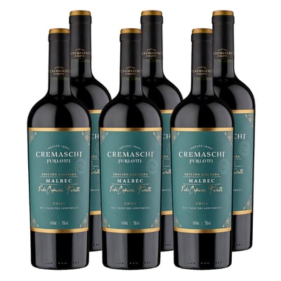 Vino Cremaschi Furlotti Edición Limitada Malbec 750ml X6 ($7.590 c/u)