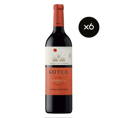Vino Koyle Gran Reserva Orgánico Cabernet Sauvignon 750cc x6 ($8.490 c/u)