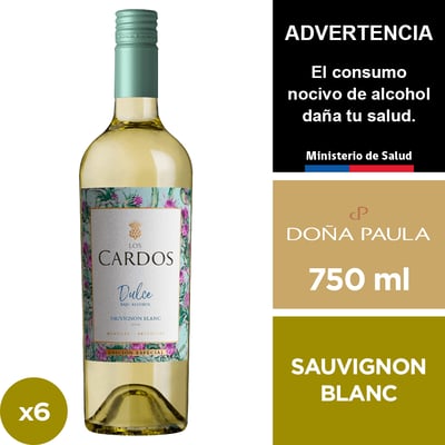 Vino Los Cardos Dulce Sauvignon Blanc 6 X 750 Ml