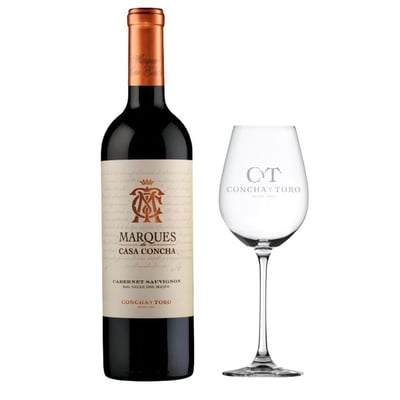 Vino Marqués de Casa Concha Cabernet Sauvignon 750cc + Copa de Regalo