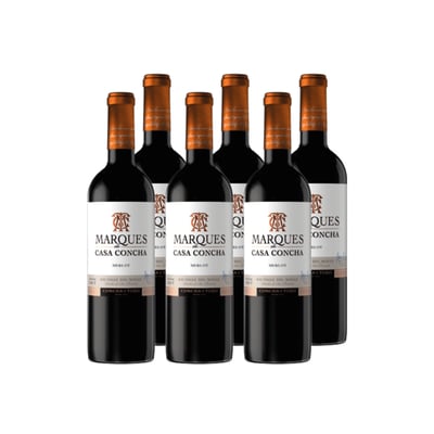 Vino Marques De Casa Concha Merlot Botella 750cc X6