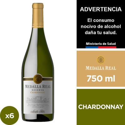 Vino Medalla Real Chardonnay Reserva 6 X 750 Ml.