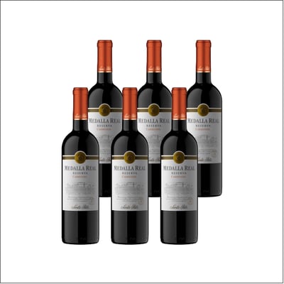 Vino Medalla Real Gran Reserva Carmenere Botella 750cc X6