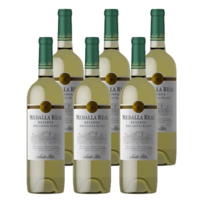 Vino Medalla Real Reserva Sauvignon Blanc Botella 750cc X6