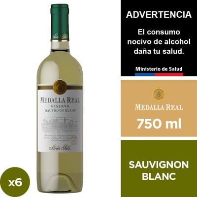Vino Medalla Real Sauvignon Blanc Reserva 6 X 750 Ml.