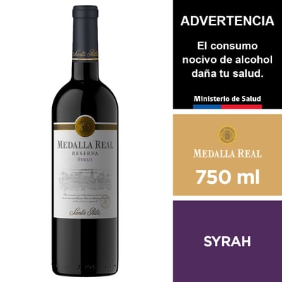 Vino Medalla Real Syrah Reserva 750 Ml.