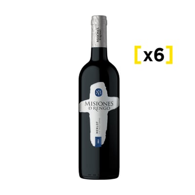 Vino Misiones De Rengo Varietal Merlot Botella 750cc X6