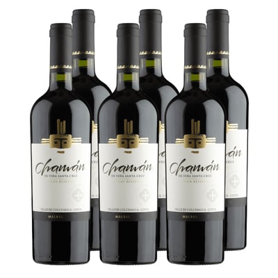 Vino Santa Cruz Chaman Gran Reserva Malbec 750cc x6 ($7.690 c/u)