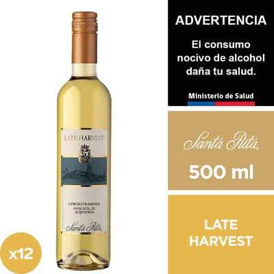 Vino Santa Rita Late Harvest Sauvignon Blanc – Gewurztraminer – Semillon 12 X 500 Ml.